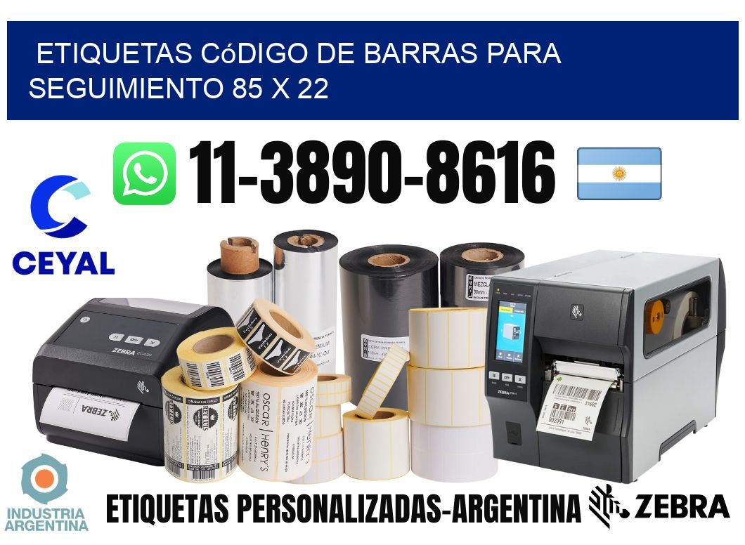 Etiquetas código de barras para seguimiento 85 x 22