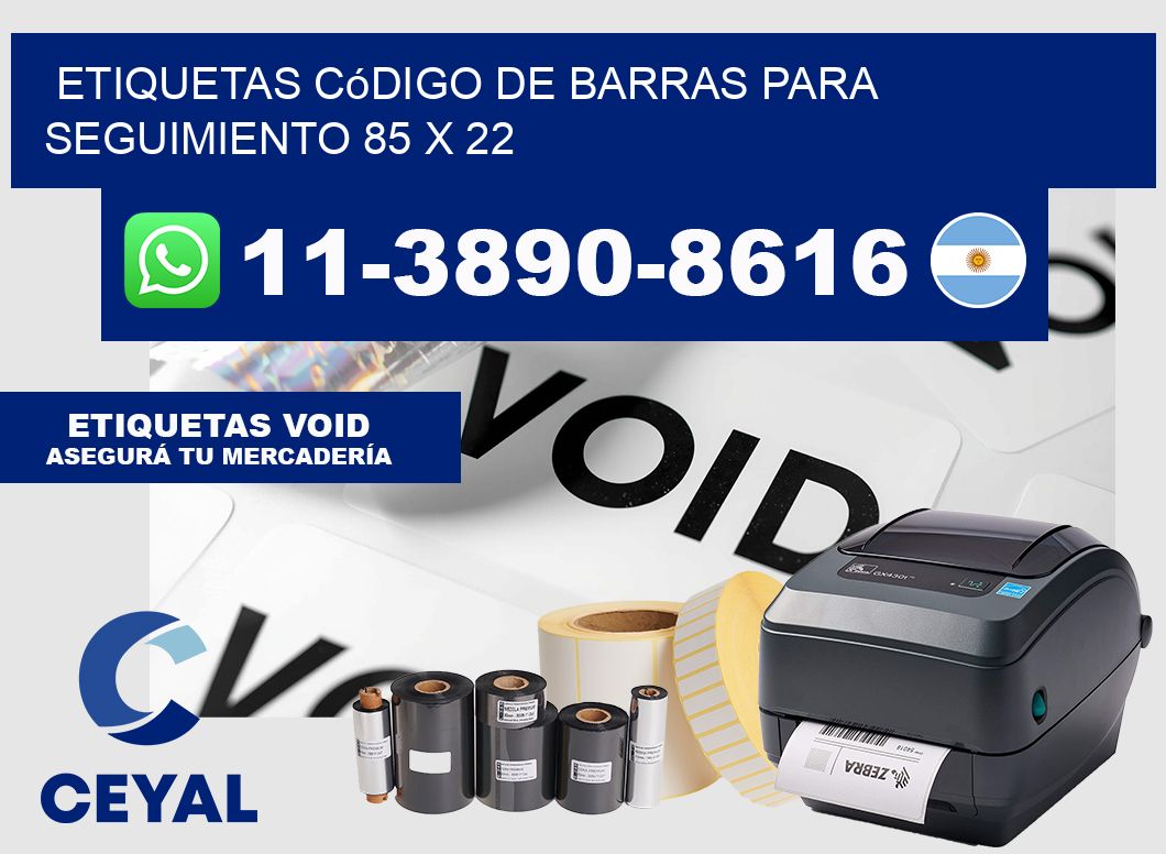 Etiquetas código de barras para seguimiento 85 x 22