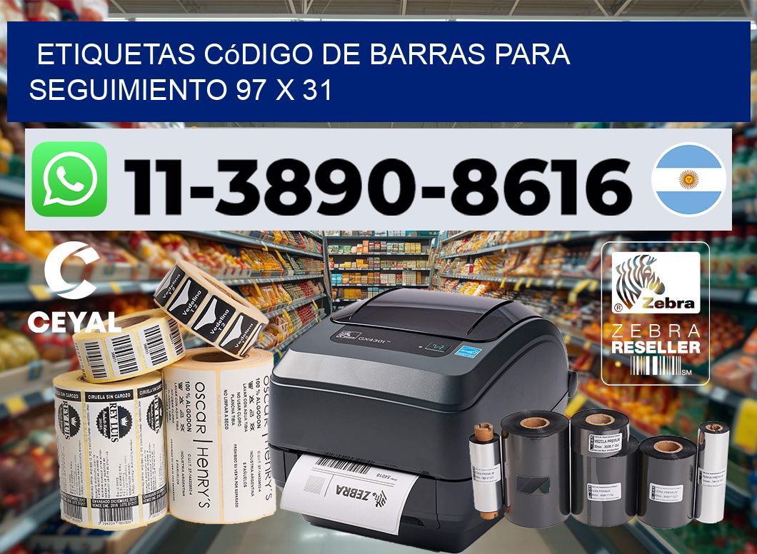 Etiquetas código de barras para seguimiento 97 x 31