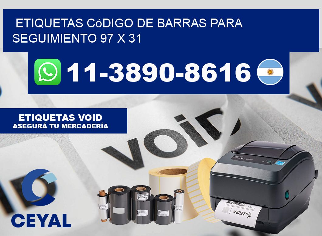 Etiquetas código de barras para seguimiento 97 x 31