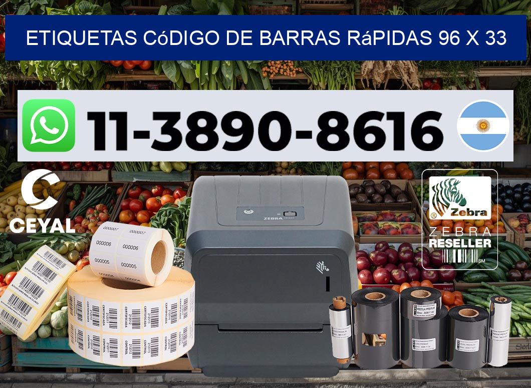 Etiquetas código de barras rápidas 96 x 33