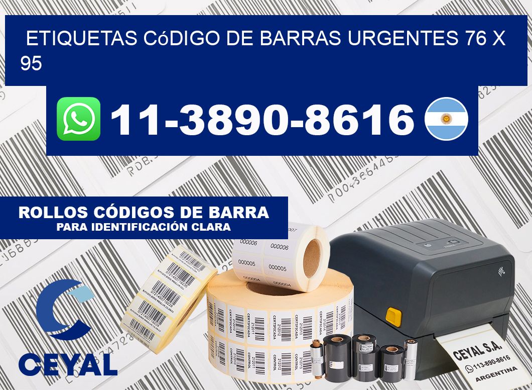 Etiquetas código de barras urgentes 76 x 95