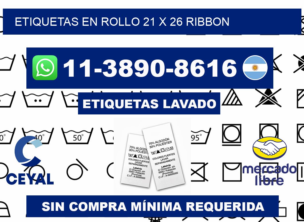 Etiquetas en rollo 21 x 26 ribbon