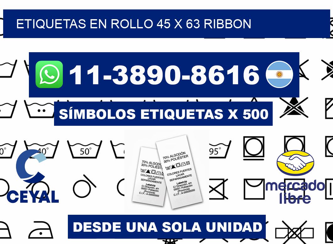 Etiquetas en rollo 45 x 63 ribbon