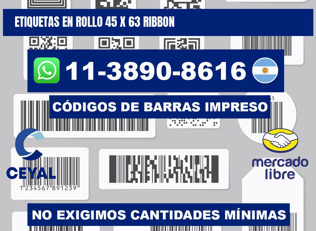 Etiquetas en rollo 45 x 63 ribbon