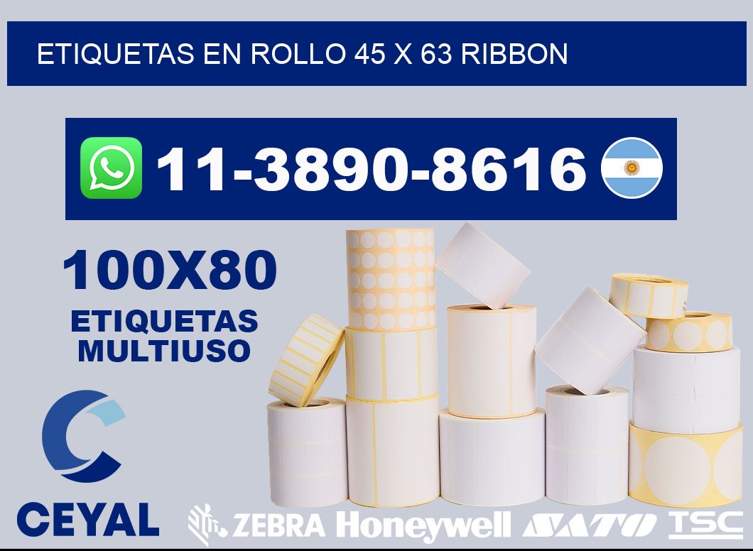 Etiquetas en rollo 45 x 63 ribbon