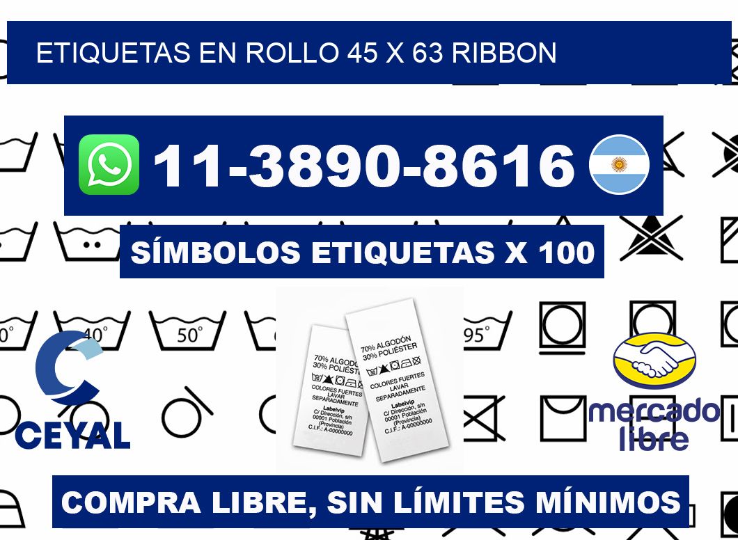 Etiquetas en rollo 45 x 63 ribbon