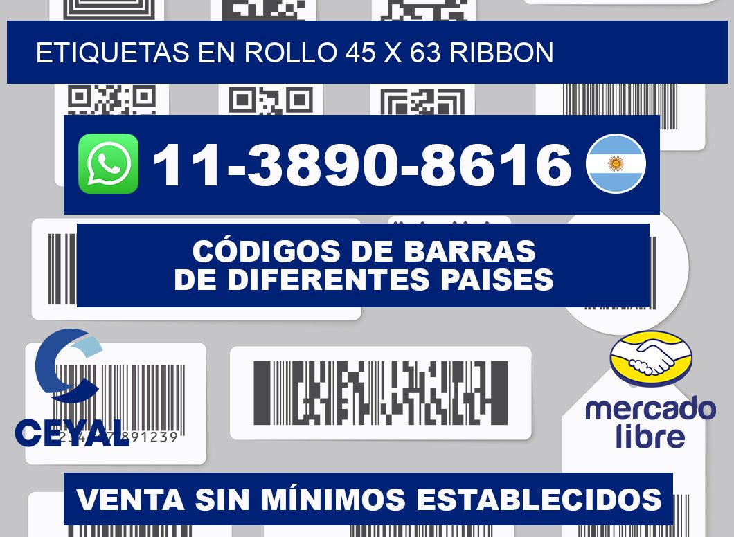 Etiquetas en rollo 45 x 63 ribbon