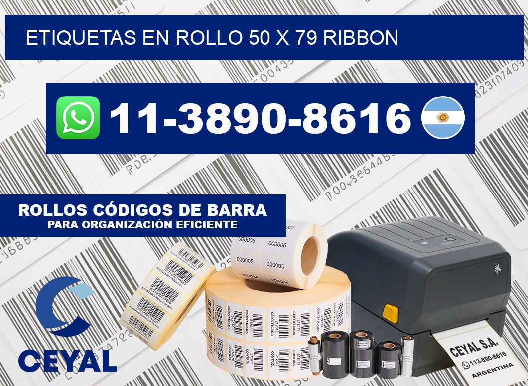 Etiquetas en rollo 50 x 79 ribbon