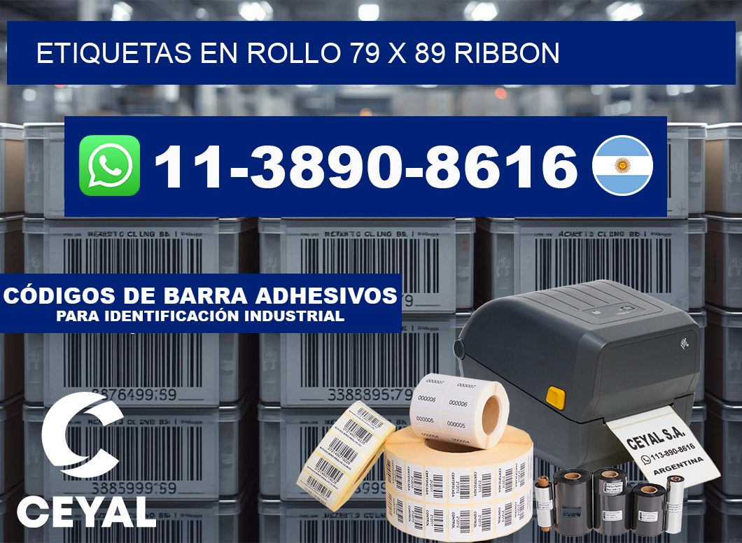 Etiquetas en rollo 79 x 89 ribbon