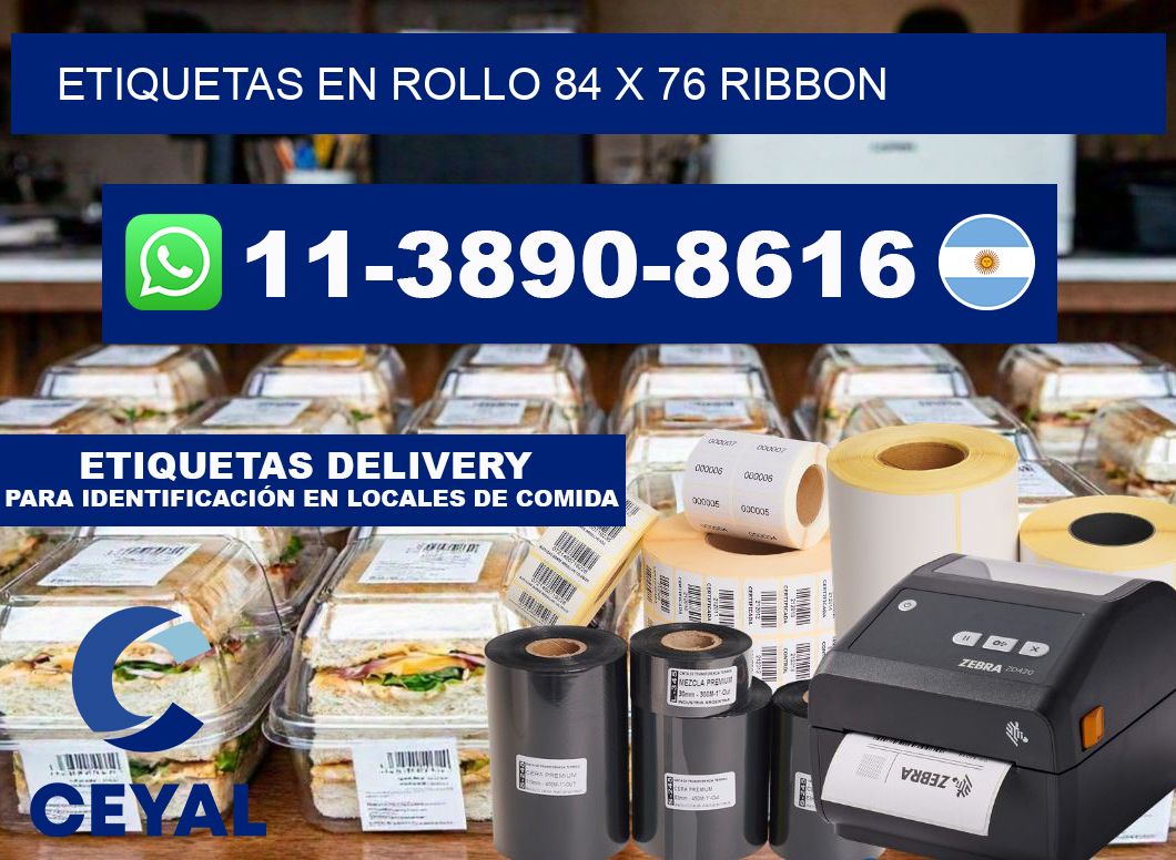 Etiquetas en rollo 84 x 76 ribbon