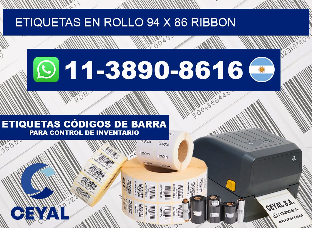 Etiquetas en rollo 94 x 86 ribbon