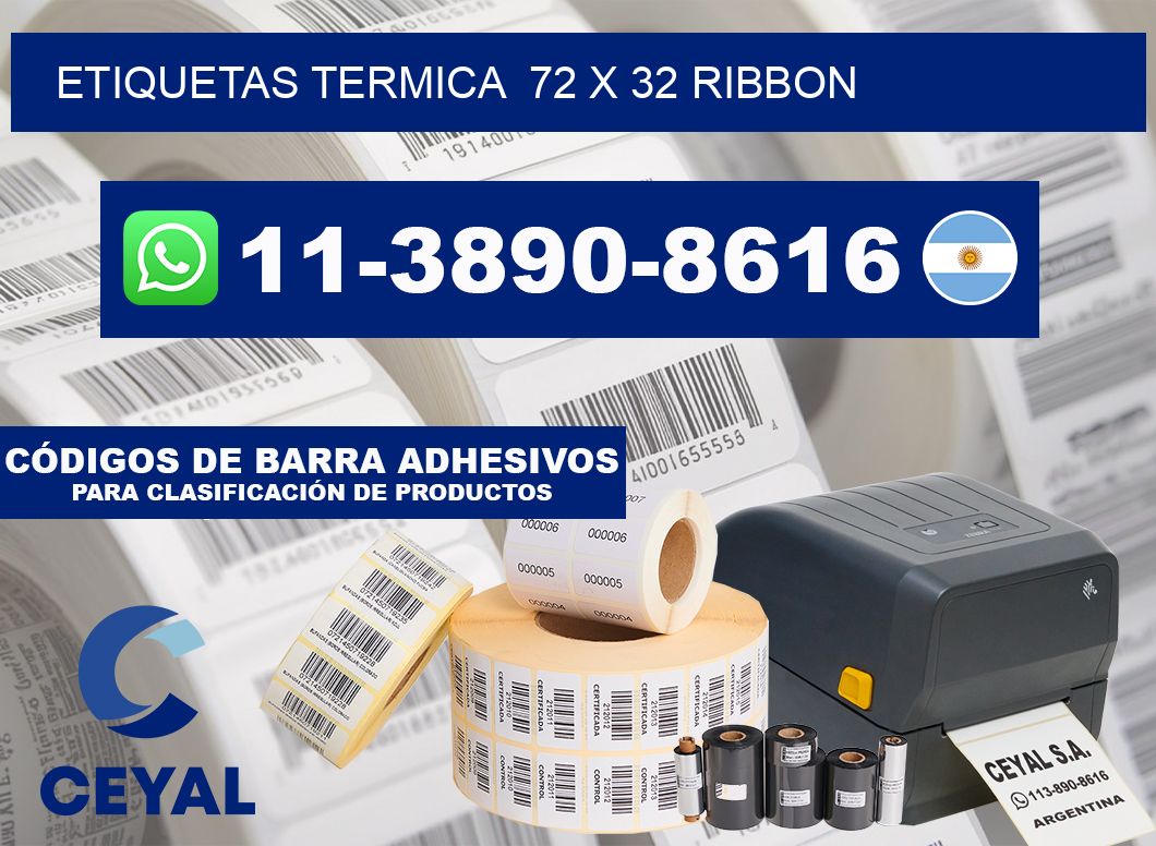 Etiquetas termica  72 x 32 ribbon