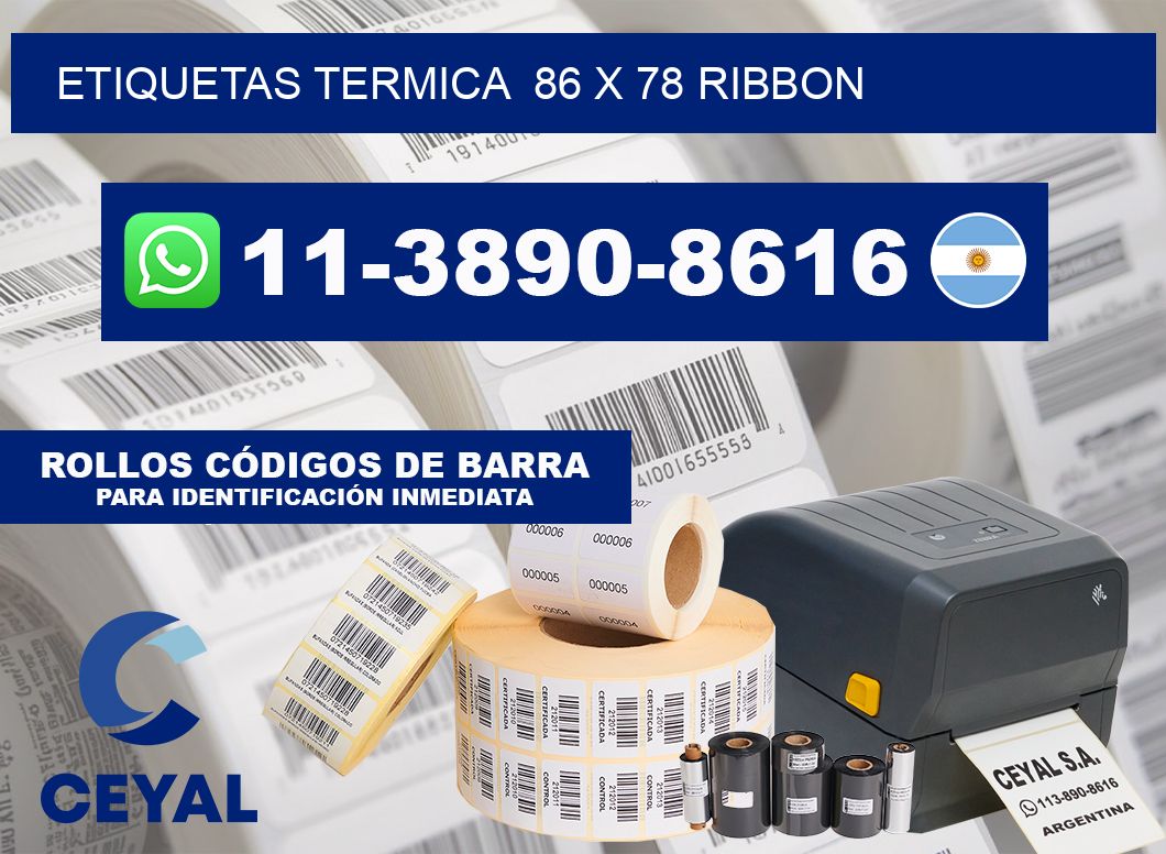 Etiquetas termica 86 x 78 ribbon