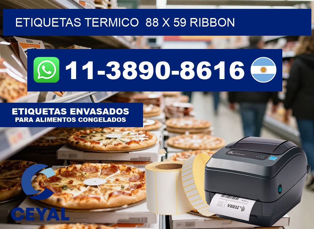 Etiquetas termico  88 x 59 ribbon