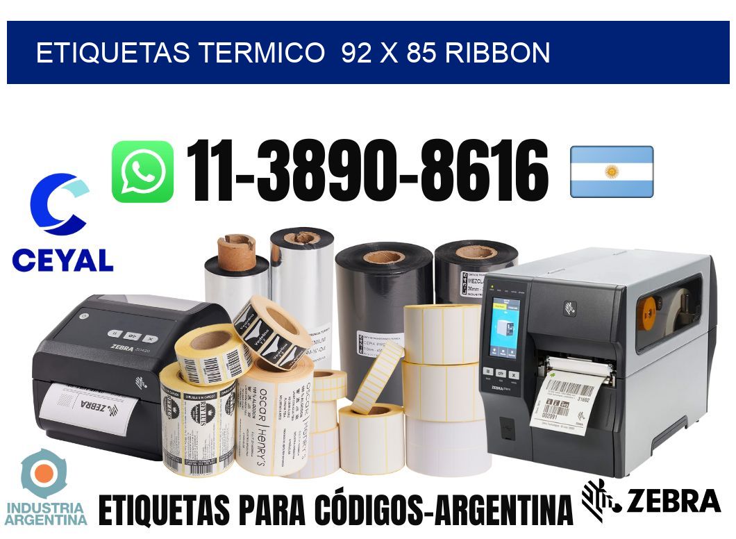 Etiquetas termico  92 x 85 ribbon