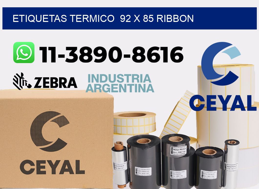 Etiquetas termico  92 x 85 ribbon