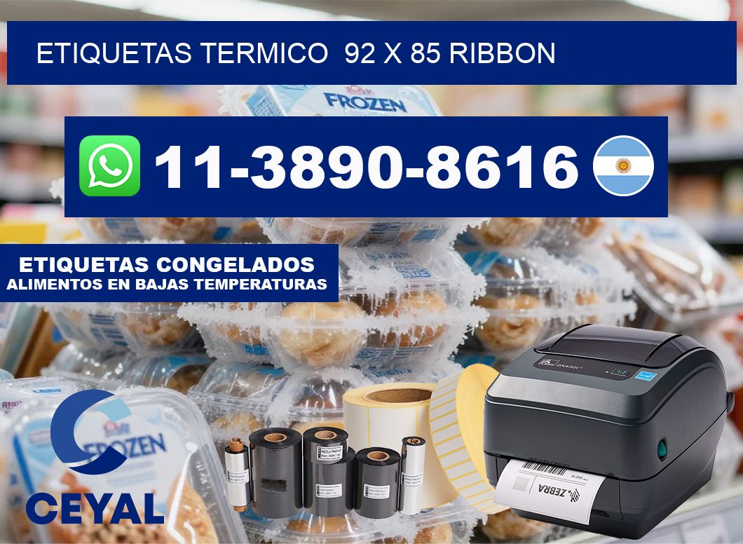 Etiquetas termico  92 x 85 ribbon