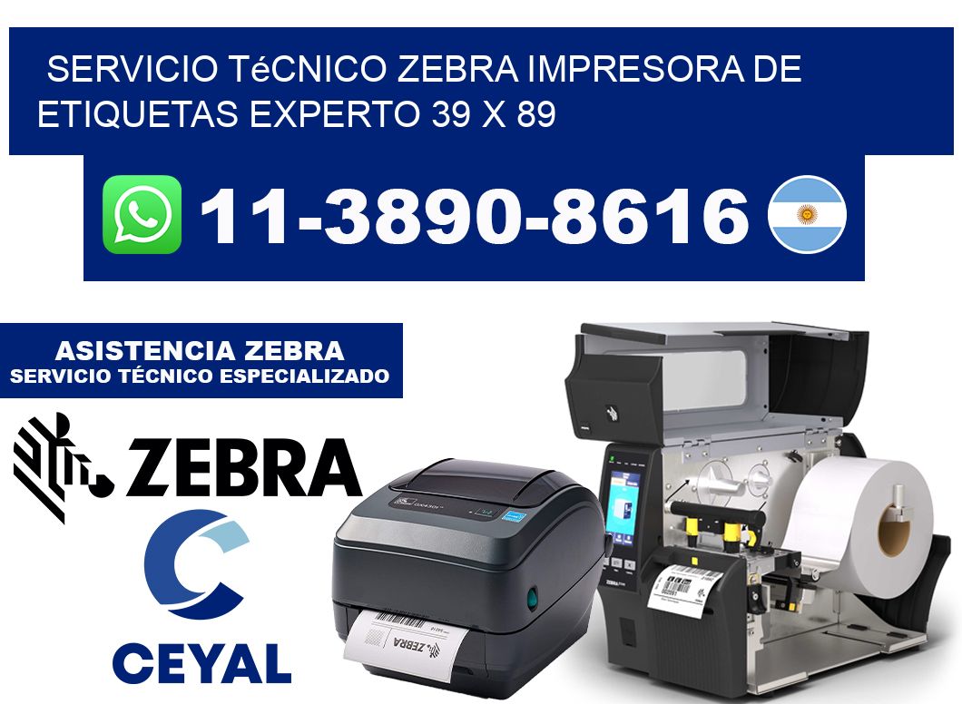 Servicio Técnico Zebra Impresora de Etiquetas Experto 39 x 89