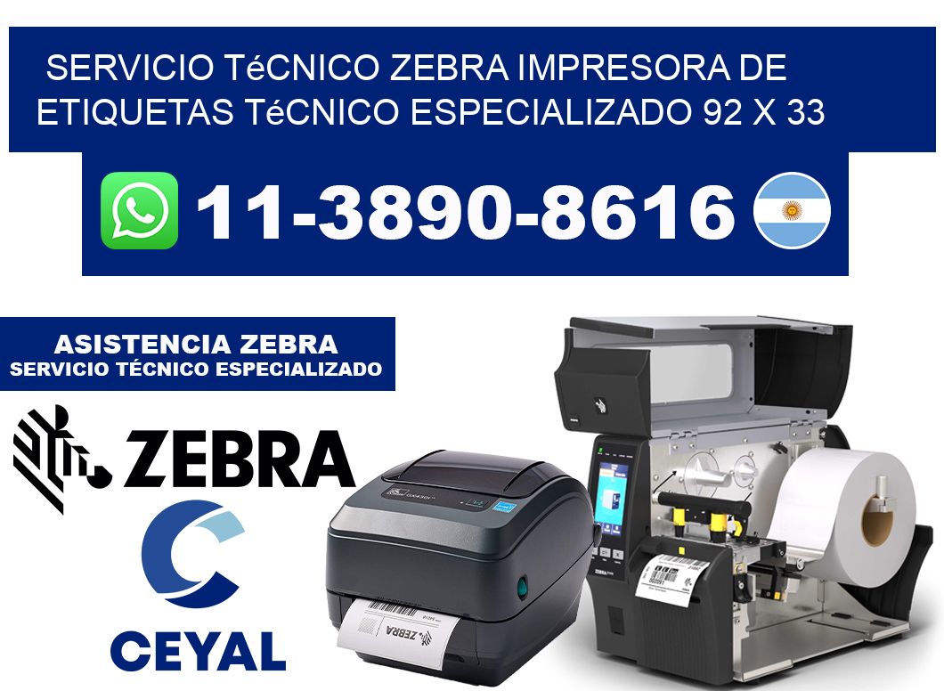 Servicio Técnico Zebra Impresora de Etiquetas Técnico Especializado 92 x 33