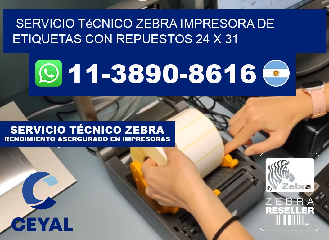Servicio Técnico Zebra Impresora de Etiquetas con Repuestos 24 x 31