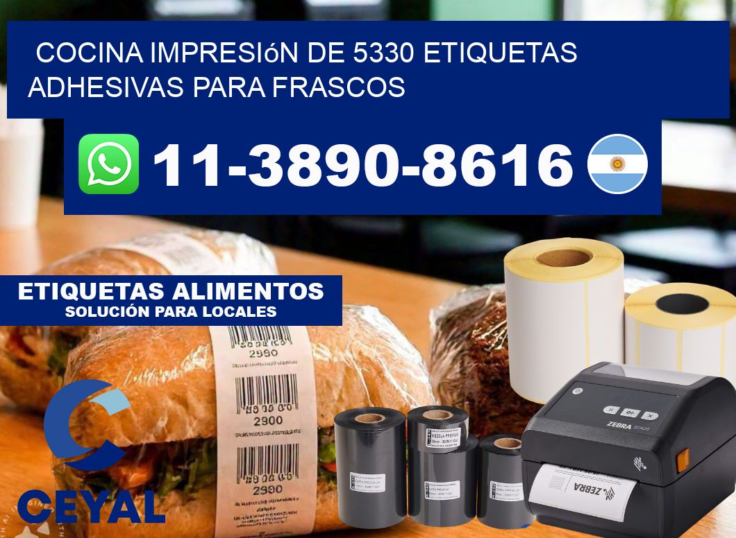 cocina impresión de 5330 etiquetas adhesivas para frascos