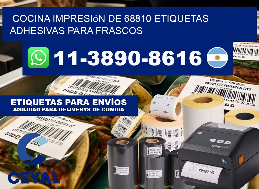 cocina impresión de 68810 etiquetas adhesivas para frascos