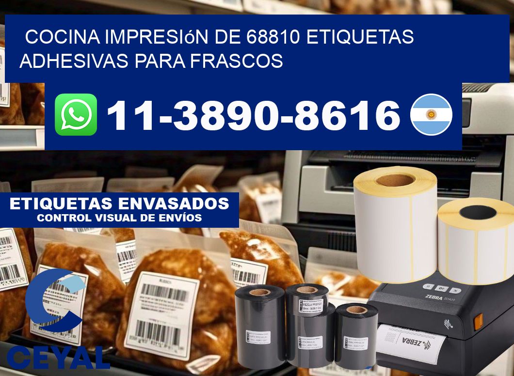 cocina impresión de 68810 etiquetas adhesivas para frascos