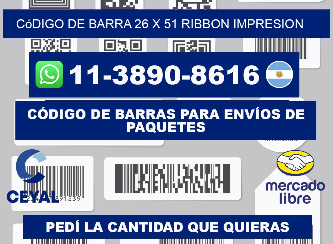 código de barra 26 x 51 ribbon impresion