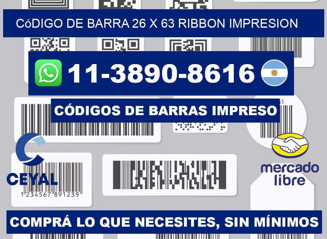código de barra 26 x 63 ribbon impresion