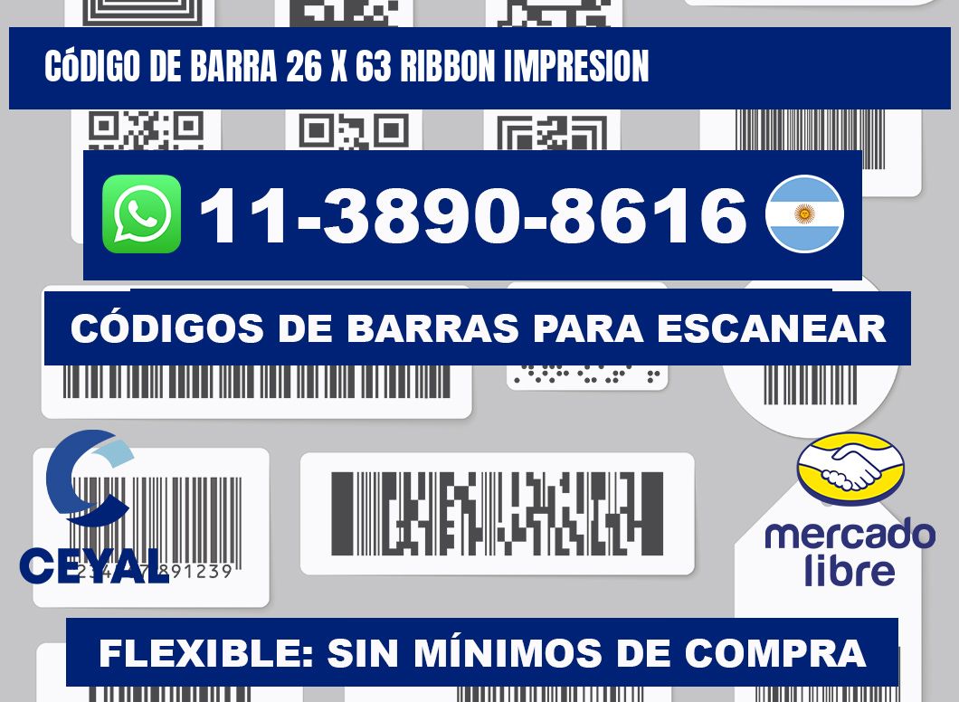 código de barra 26 x 63 ribbon impresion