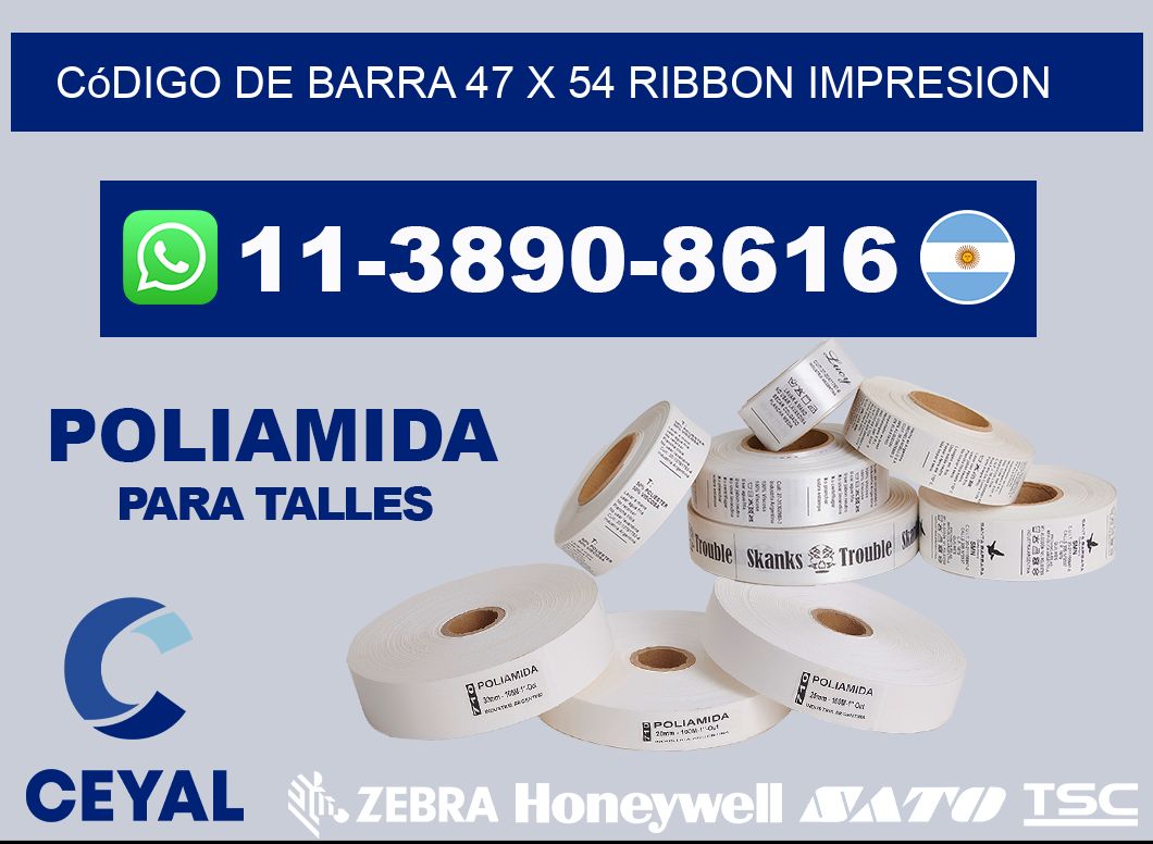 código de barra 47 x 54 ribbon impresion