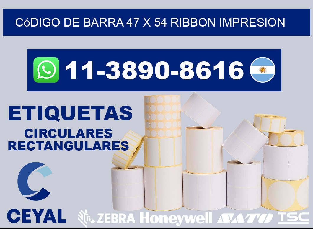 código de barra 47 x 54 ribbon impresion
