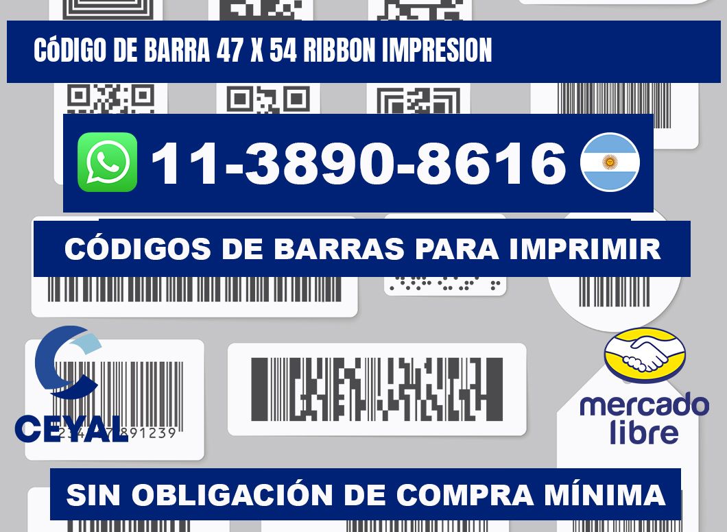 código de barra 47 x 54 ribbon impresion