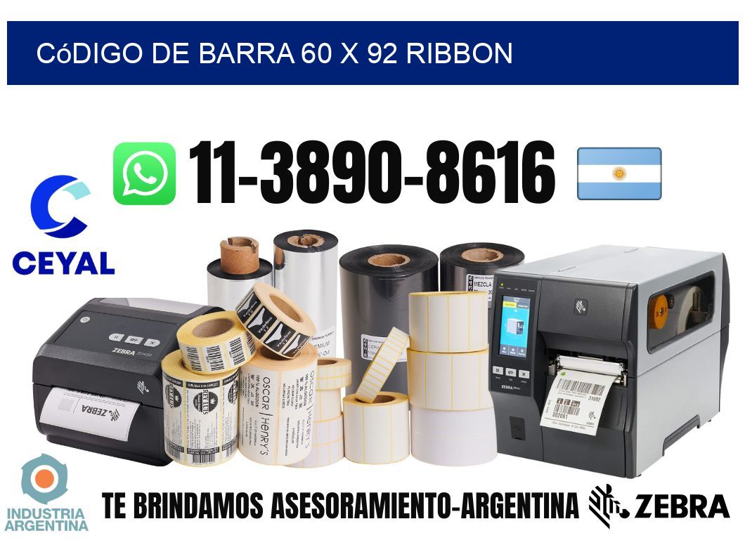 código de barra 60 x 92 ribbon