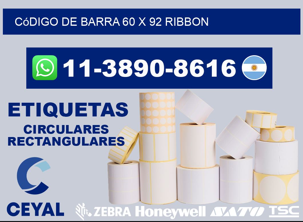 código de barra 60 x 92 ribbon