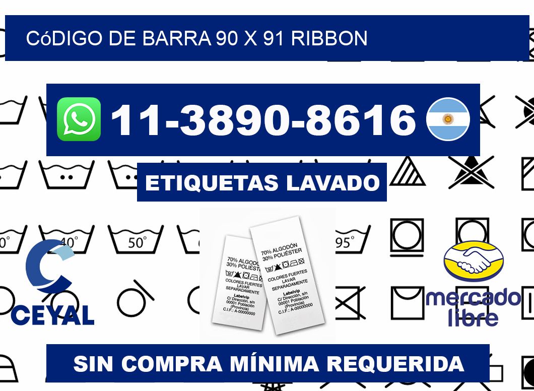 código de barra 90 x 91 ribbon
