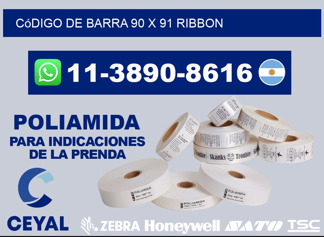 código de barra 90 x 91 ribbon