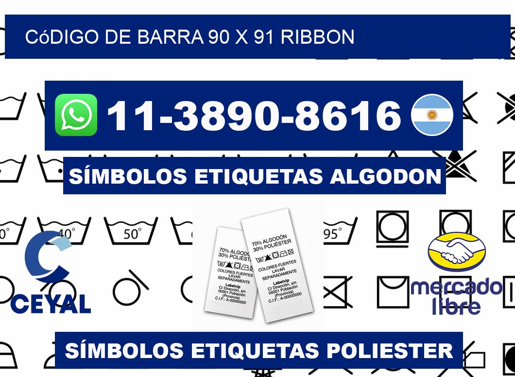 código de barra 90 x 91 ribbon