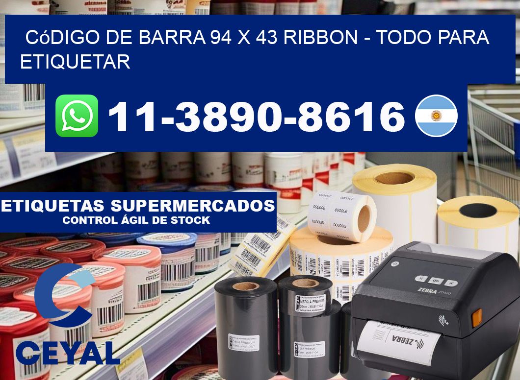 código de barra 94 x 43 ribbon - Todo para Etiquetar