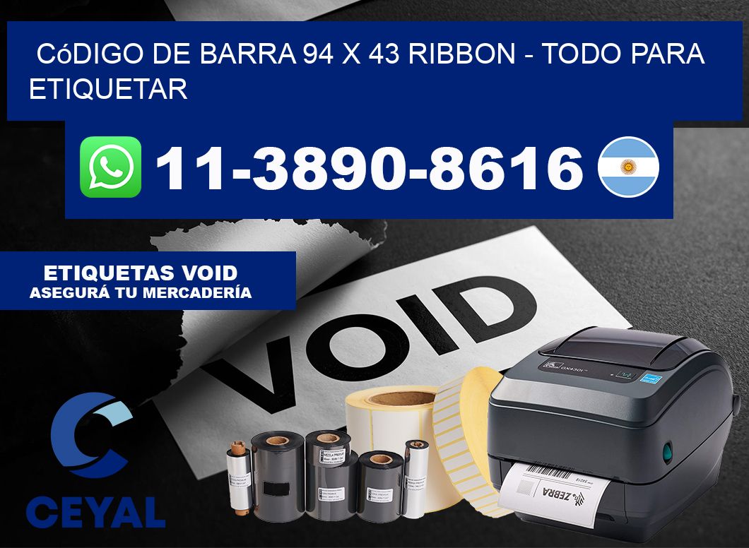 código de barra 94 x 43 ribbon - Todo para Etiquetar
