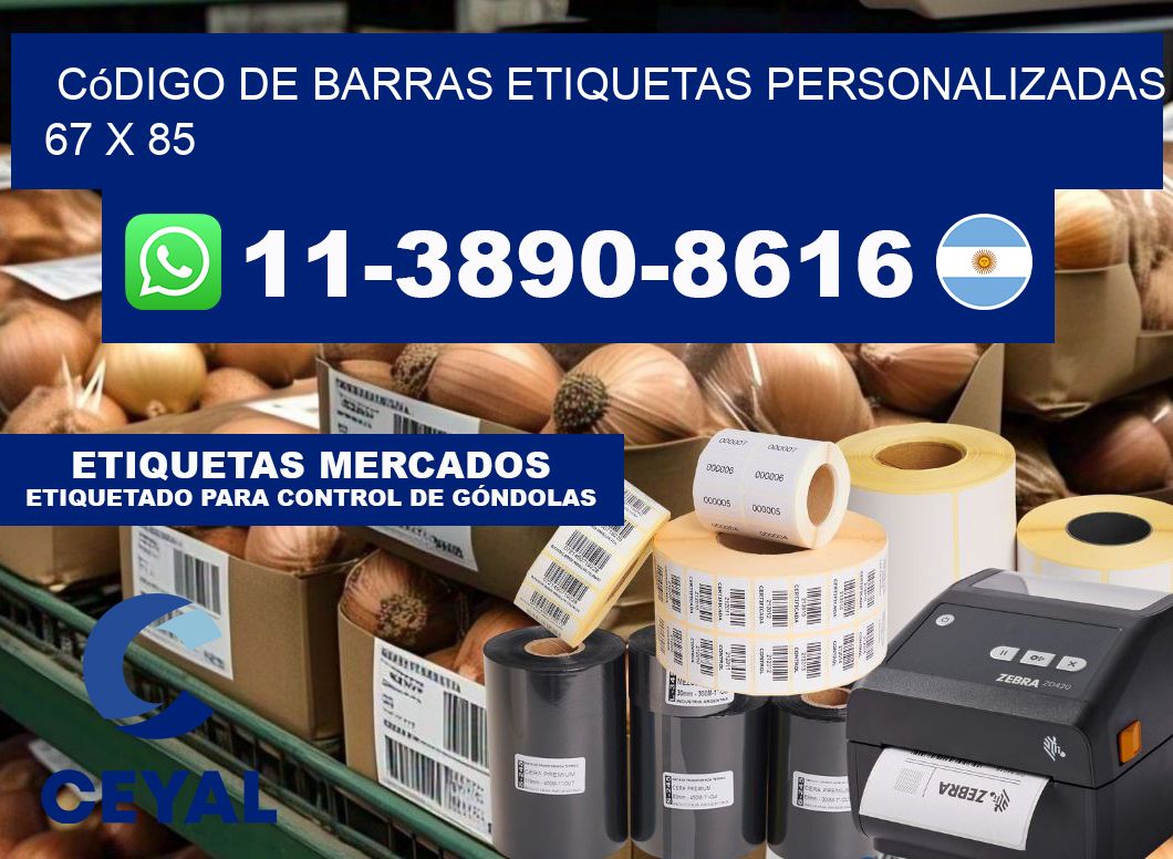 código de barras etiquetas personalizadas 67 x 85