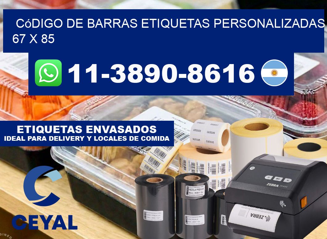 código de barras etiquetas personalizadas 67 x 85