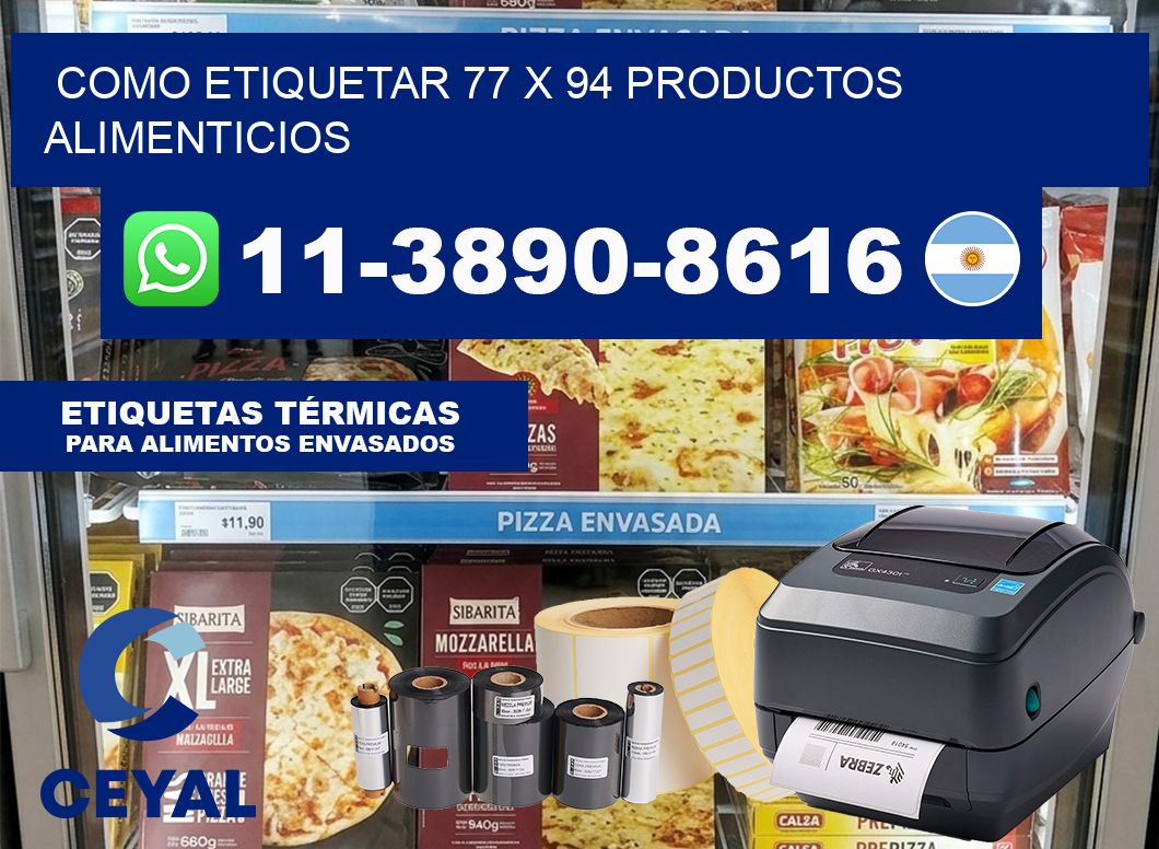 como etiquetar 77 x 94 productos alimenticios