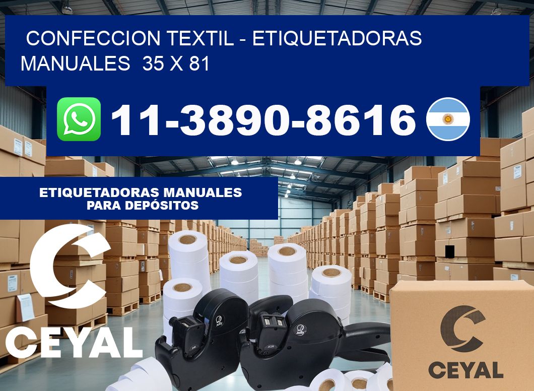confeccion textil – Etiquetadoras Manuales  35 x 81
