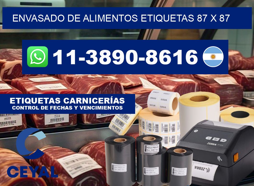 envasado de alimentos Etiquetas 87 x 87