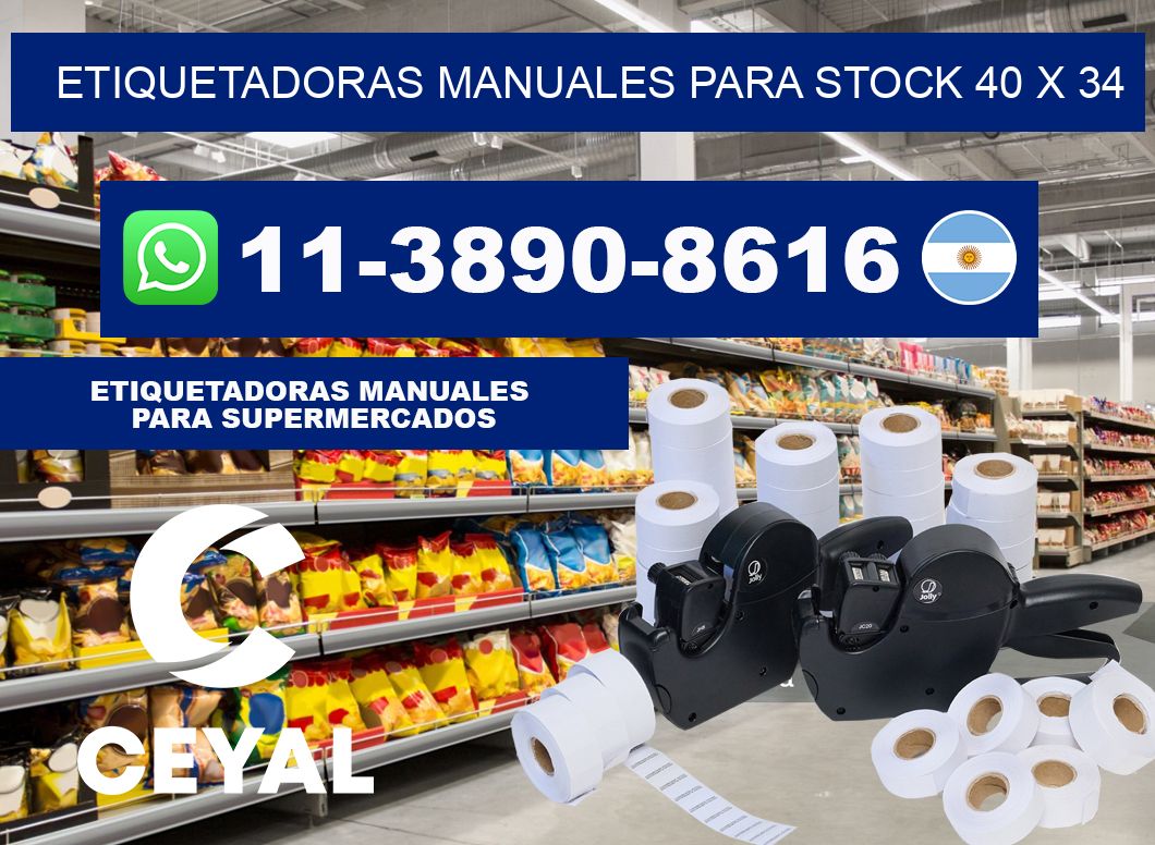 etiquetadoras manuales para stock 40 x 34