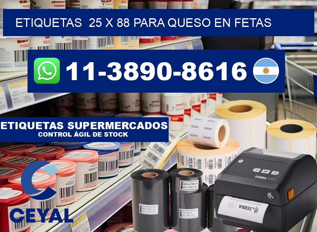 etiquetas  25 x 88 para Queso en fetas