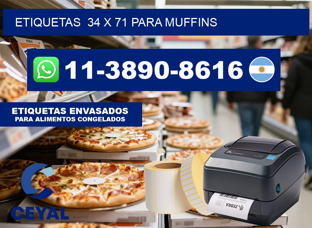 etiquetas  34 x 71 para Muffins