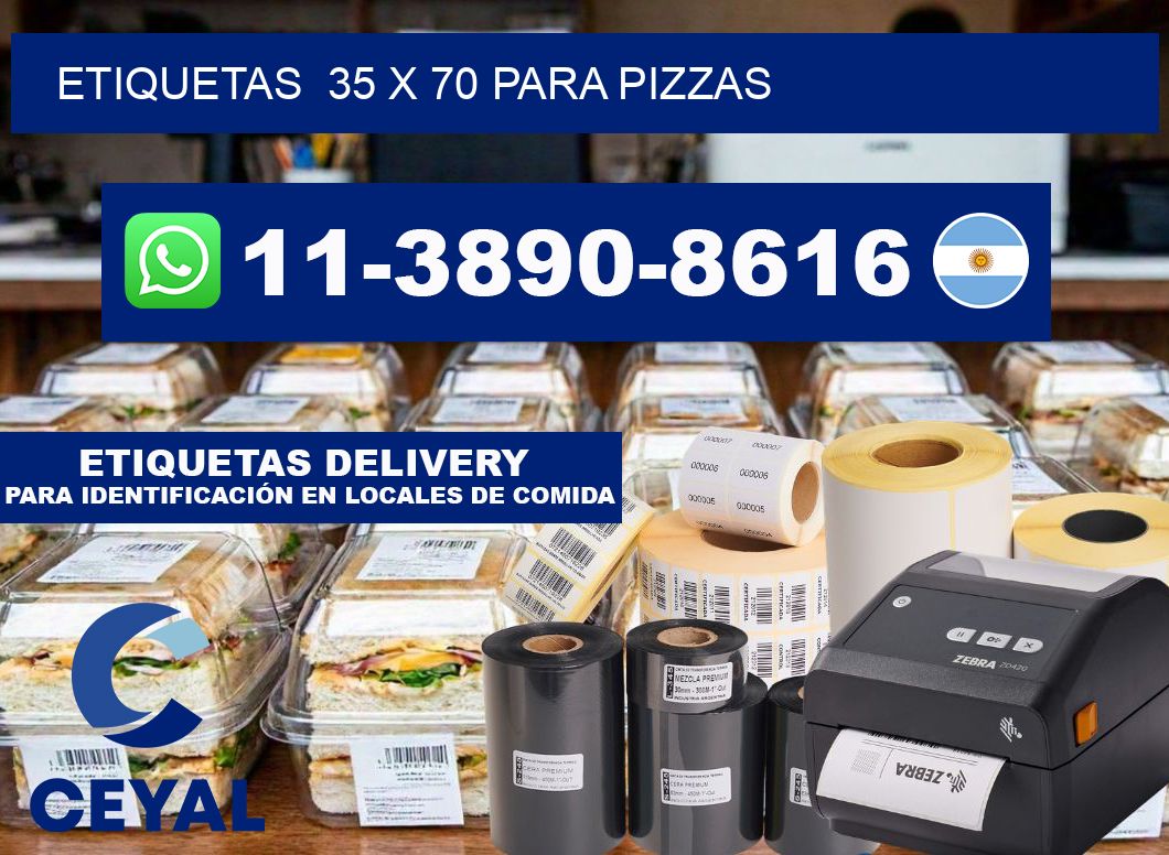 etiquetas 35 x 70 para Pizzas